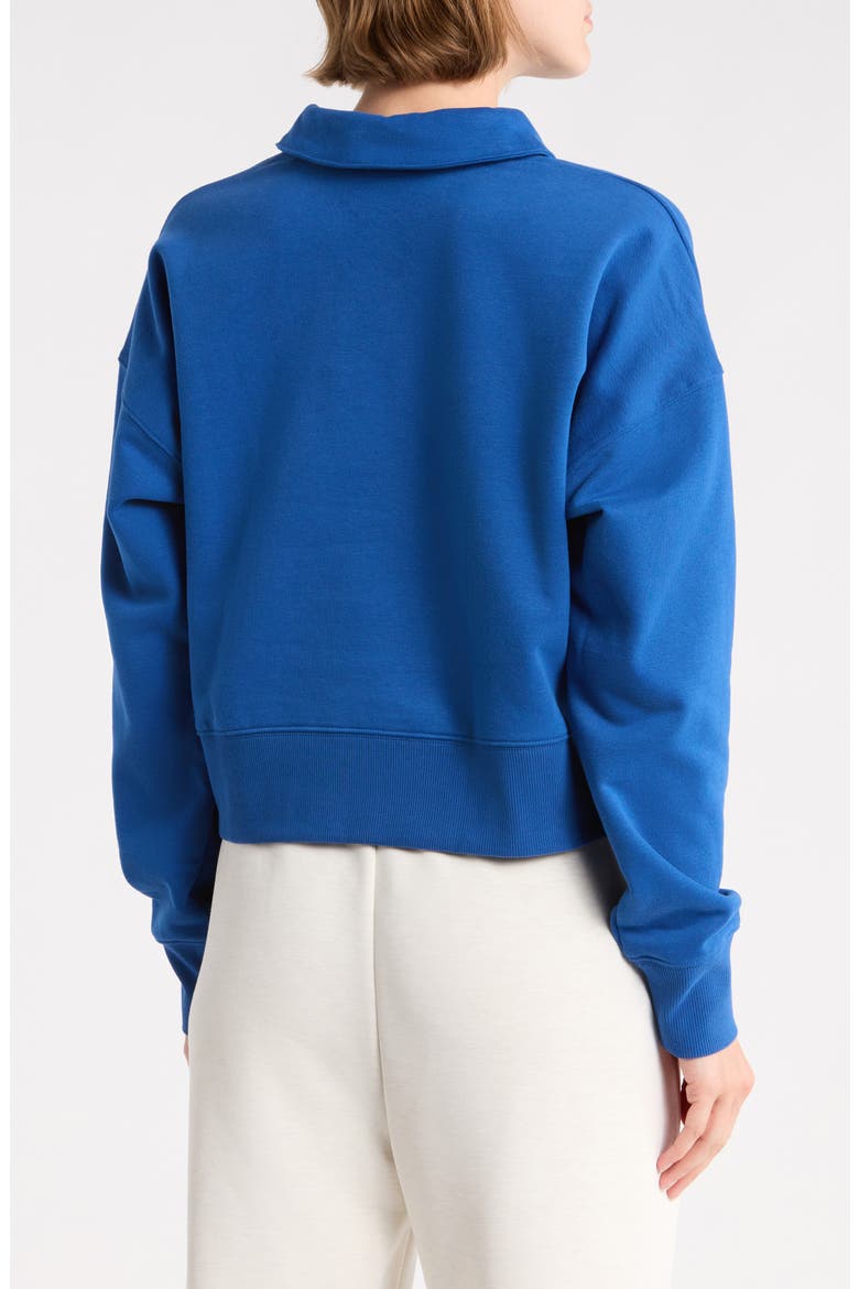 Luxfleece Johnny Collar Pullover Sweater, Alternate, color, MARINE BLUE
