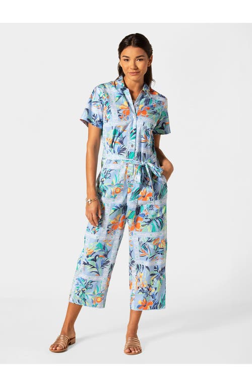 Tori Richard Block Party Kit Jumpsuit In Ming Blue
