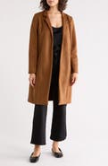 Renee C Faux Suede Longline Coat