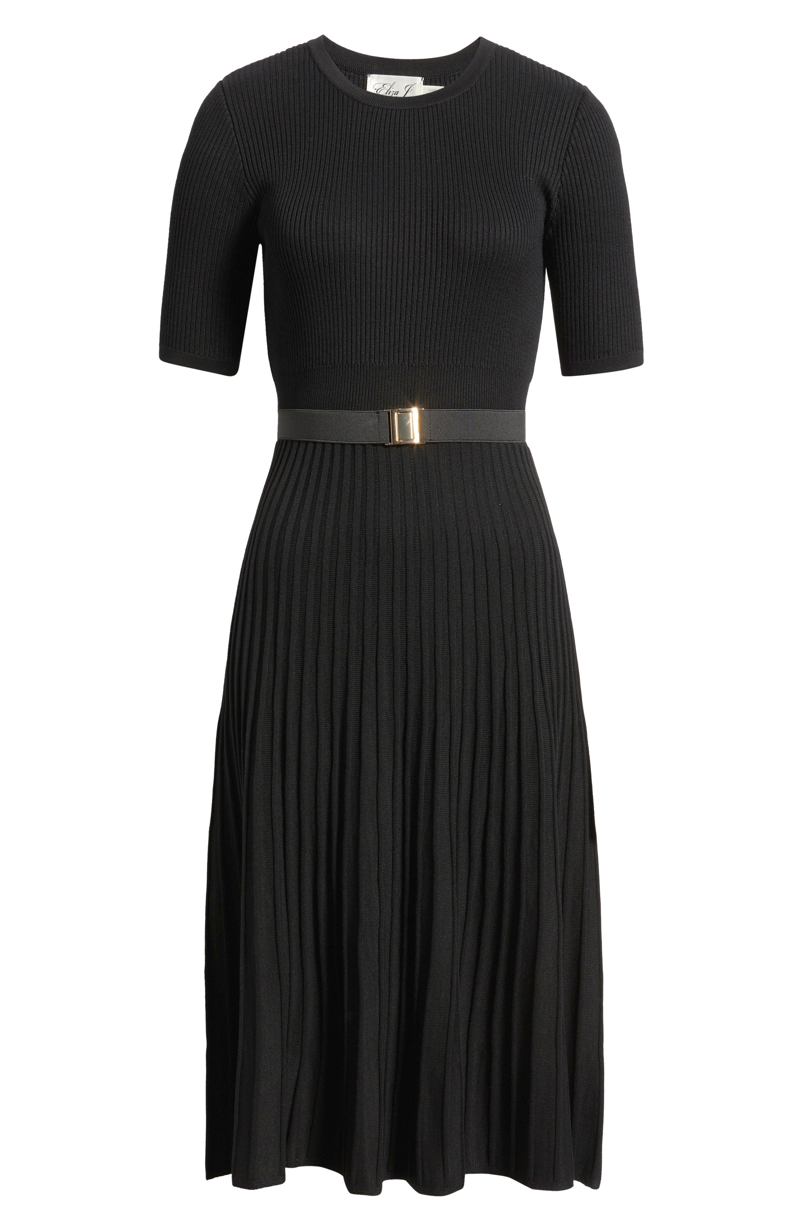 Eliza J Belted Fit & Flare Sweater Dress (Women) | Nordstrom