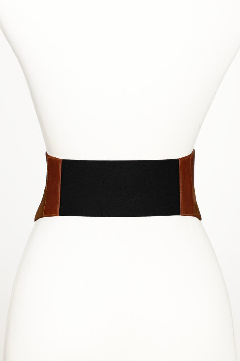 Corset Leather Belt, Alternate, color, Cognac