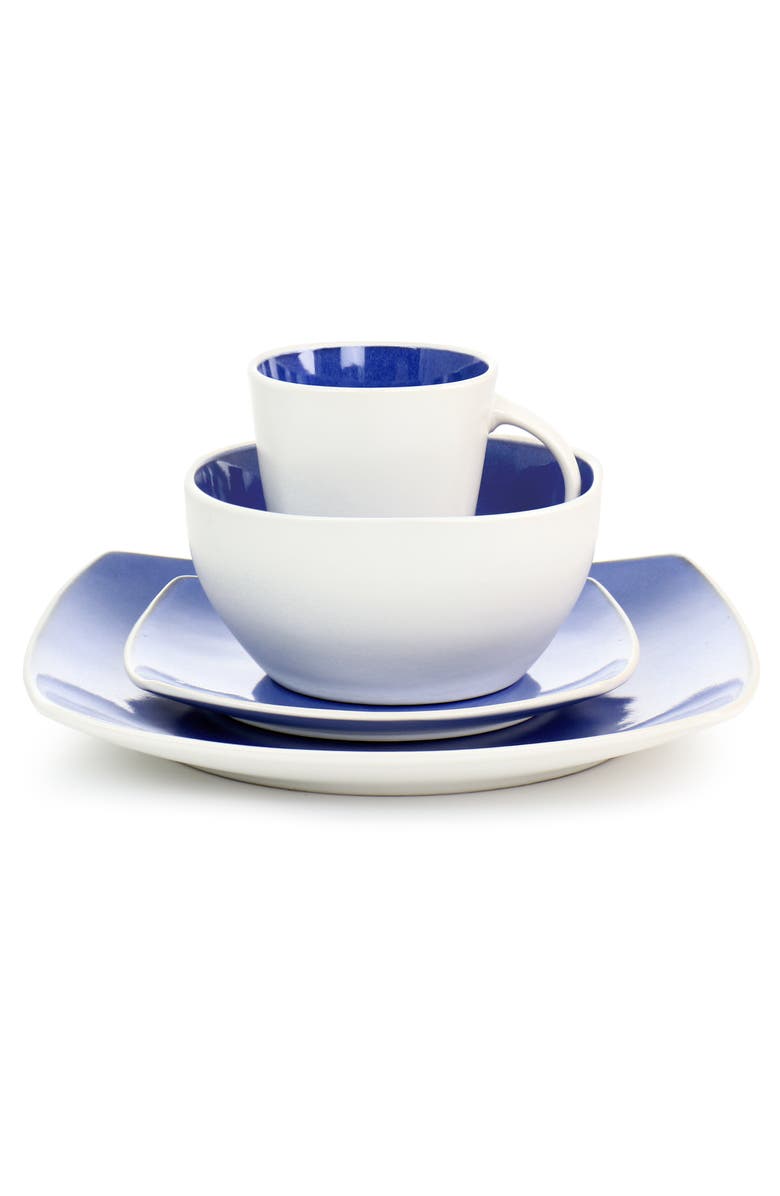 Gibson Elite 16 Piece Stoneware Dinnerware Set, Alternate, color, Blue