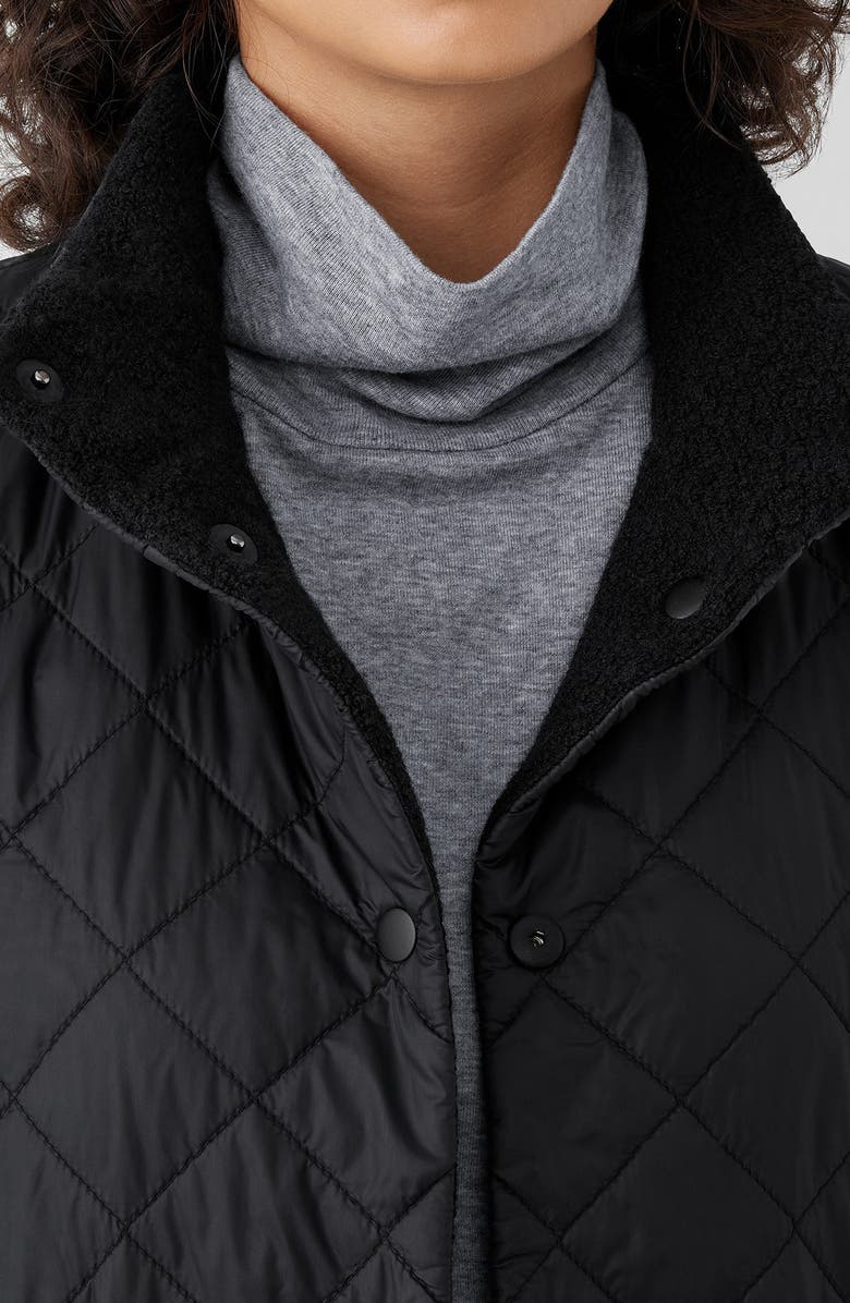Eileen Fisher Reversible Quilted Vest, Alternate, color, Black