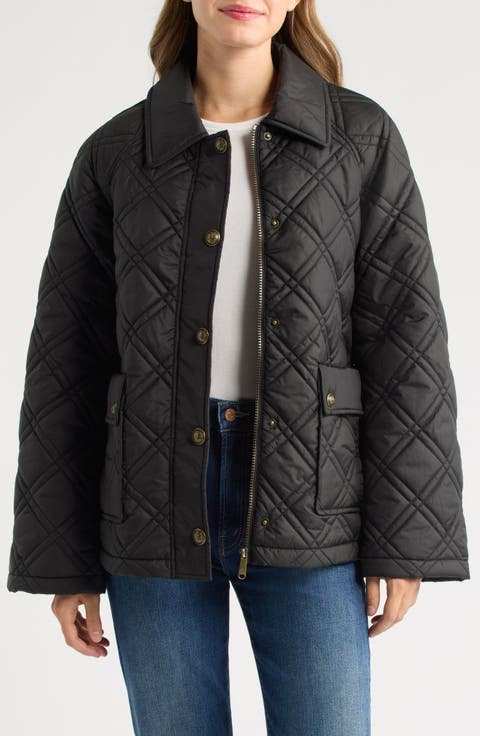 Crest Quilted Snap Jacket