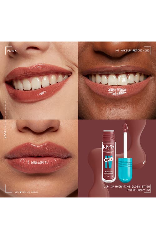 Nyx Professional Makeup Lip I.v. Hydrating Lip Gloss Stain In Hydra Honey