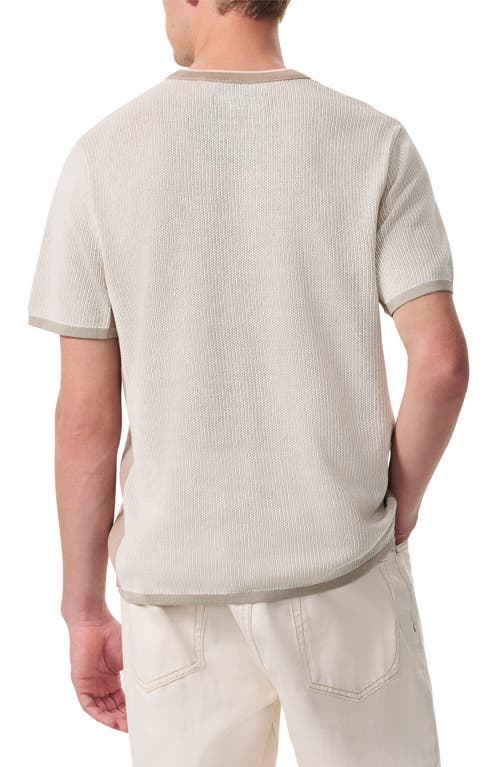 Rag & Bone Harvey Ringer Cotton Blend Mesh T-shirt In Light Beige