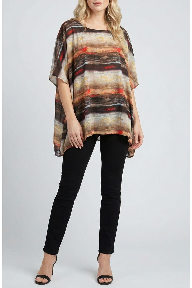 Print Dolman Sleeve Top, Alternate, color, BROWN MULTI