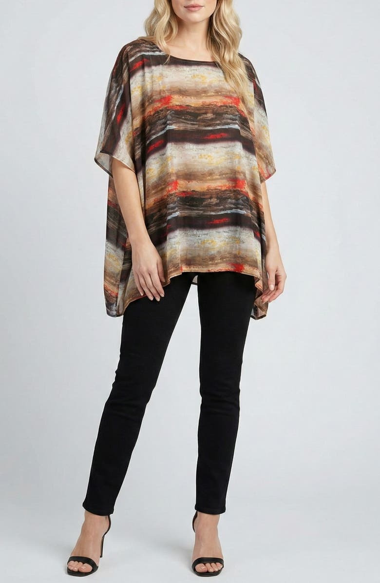 APNY Print Dolman Sleeve Top, Alternate, color, Brown Multi