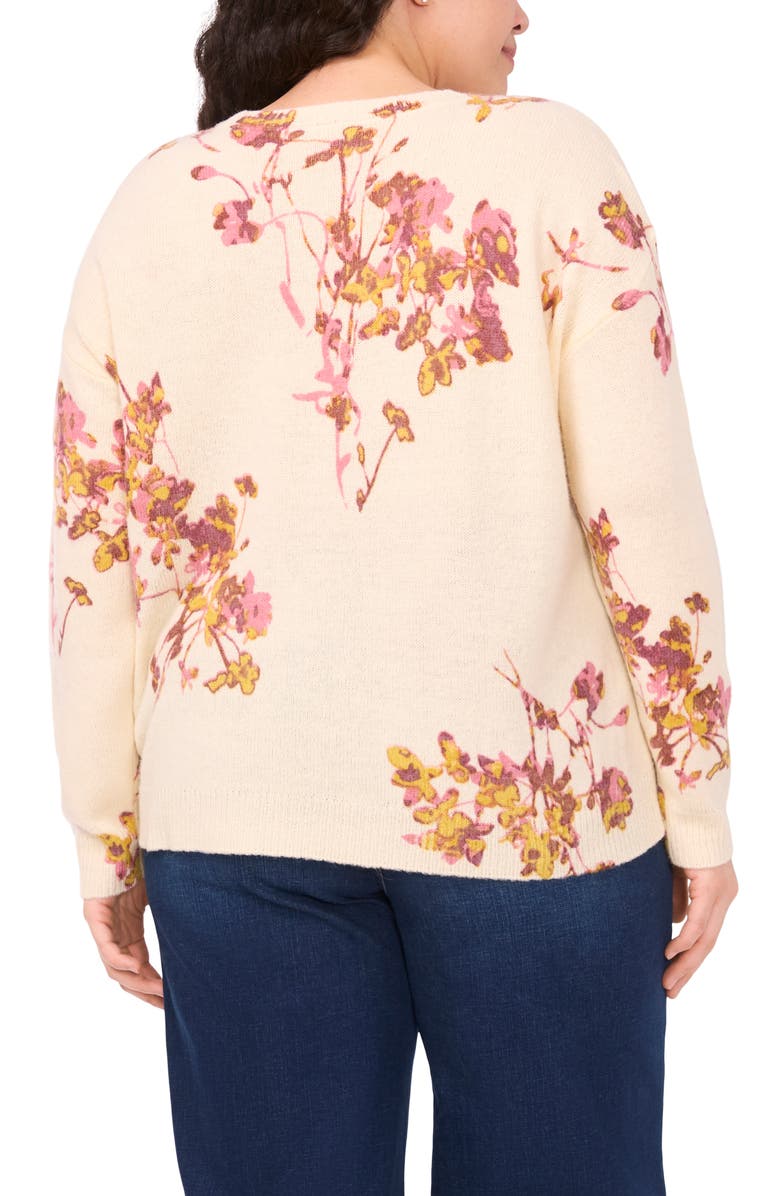 Vince Camuto Electric Bouquet Sweater, Alternate, color, Birch