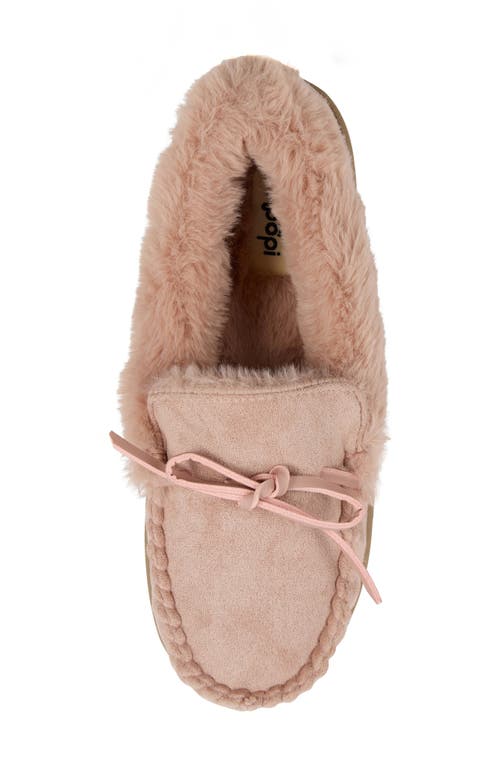 Floopi Faux Suede & Faux Fur Lined Slipper In Pink