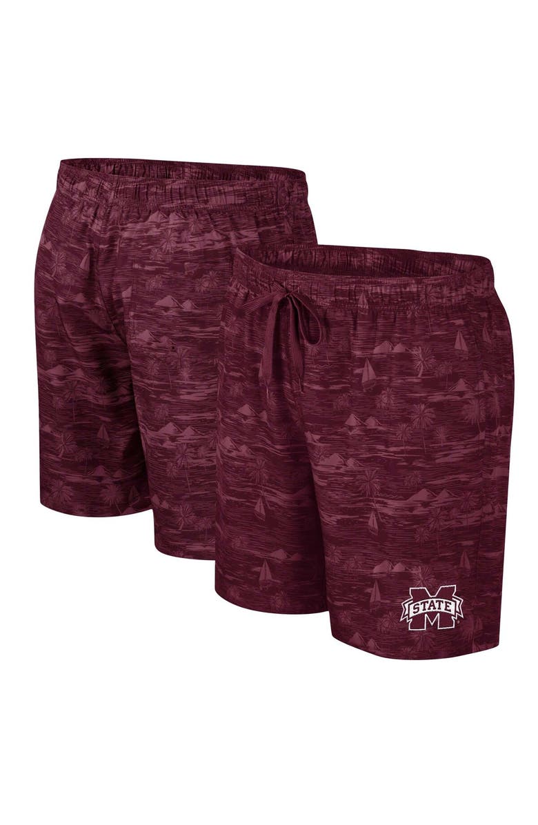 COLOSSEUM Men's Colosseum Maroon Mississippi State Bulldogs Ozark Swim Shorts, Main, color, Maroon