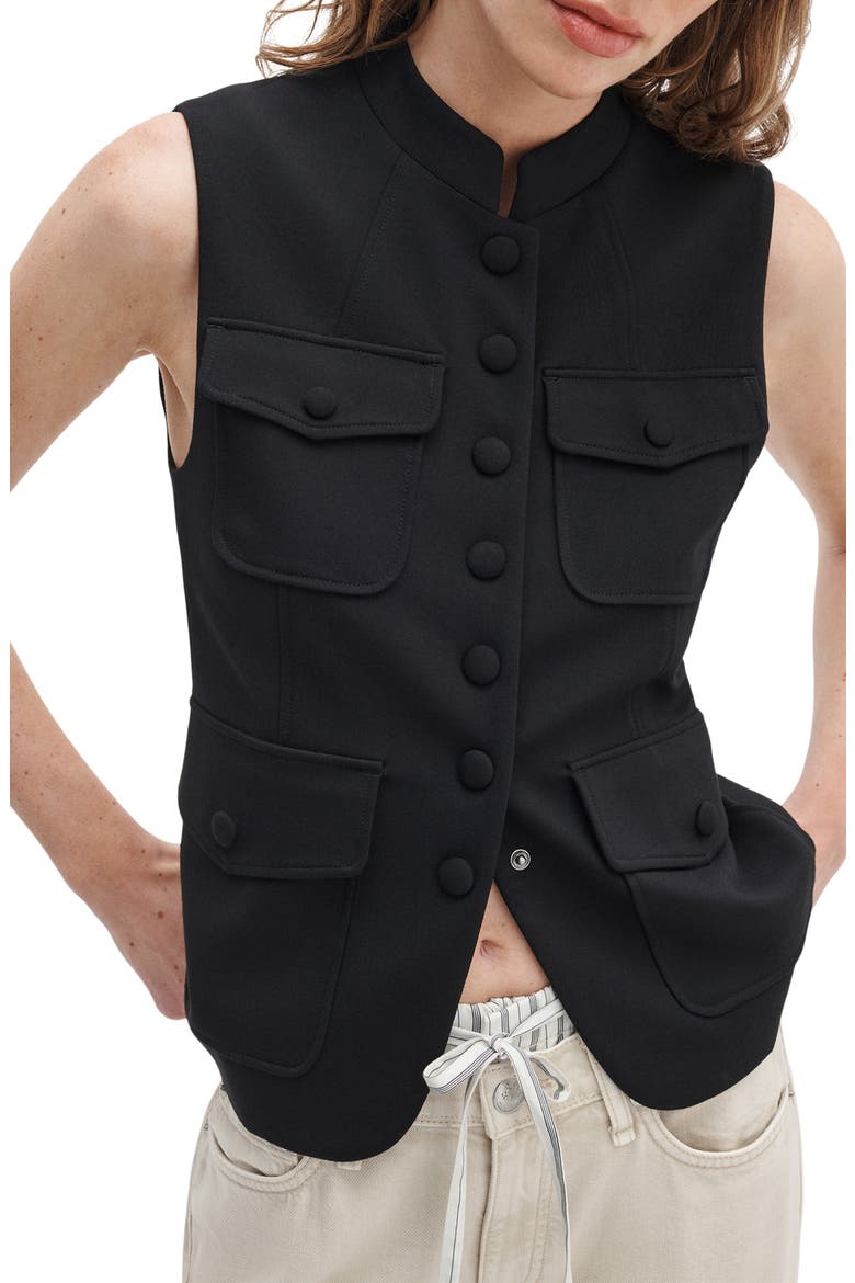 Mercer Ponte Vest, Alternate, color, BLACK
