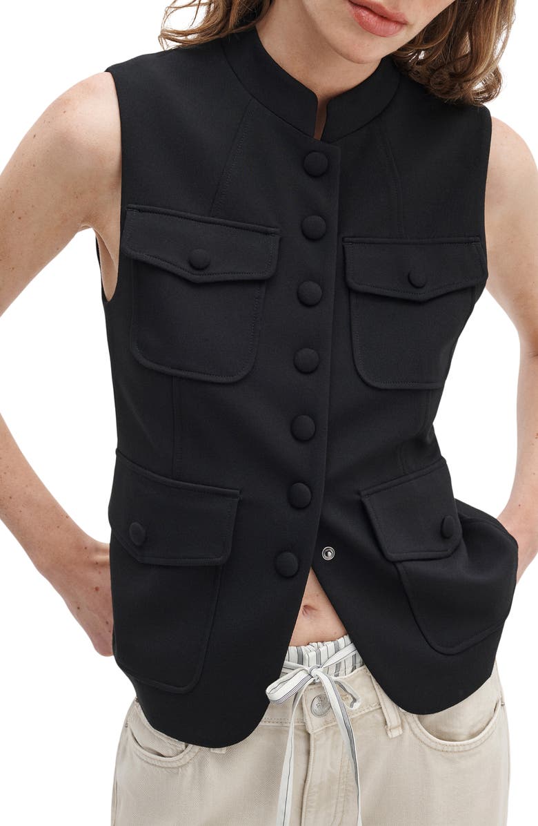 rag & bone Mercer Ponte Vest, Alternate, color, Black