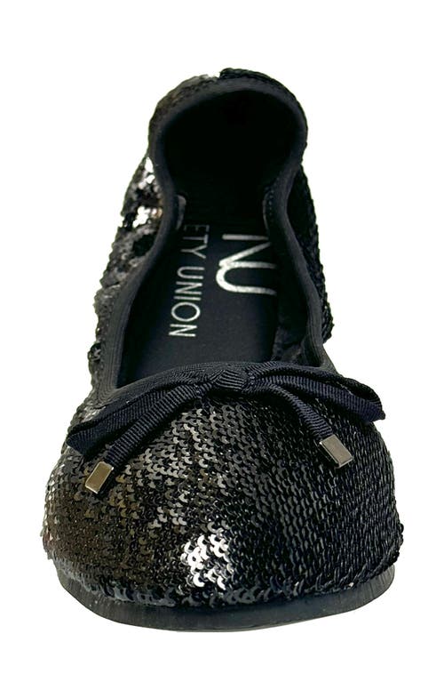 Ninety Union Sequin Ballerina Flat In Black