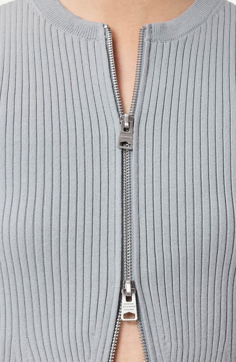 AllSaints Cruz Rib Knit Sweater Vest, Alternate, color, Steel Blue