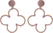 Panacea Raffia Wrapped Clover Drop Earrings