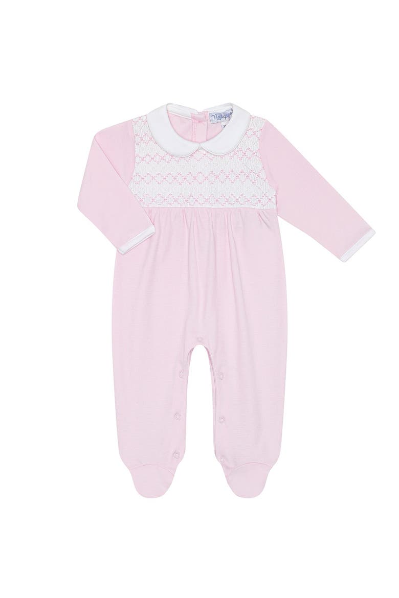 Signature Smocked Girls Footie - Baby, Main, color, Pink