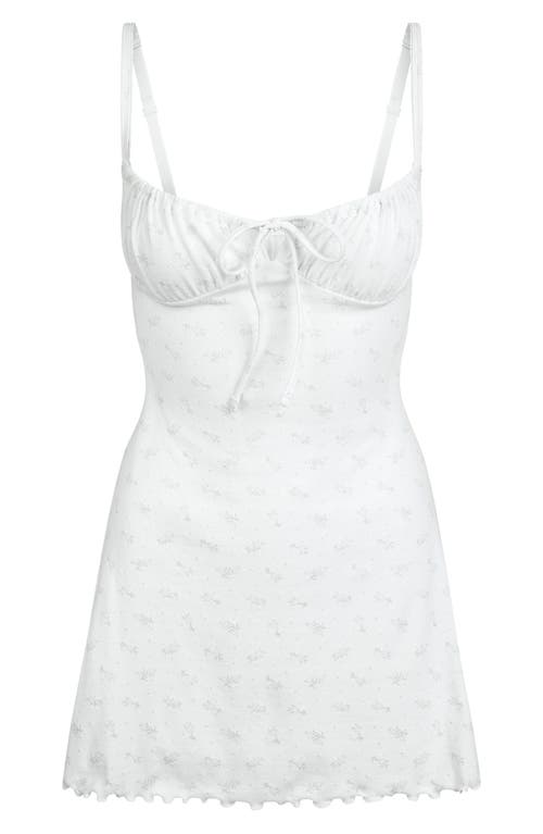 Skims Stretch Cotton Pointelle Nightgown In White