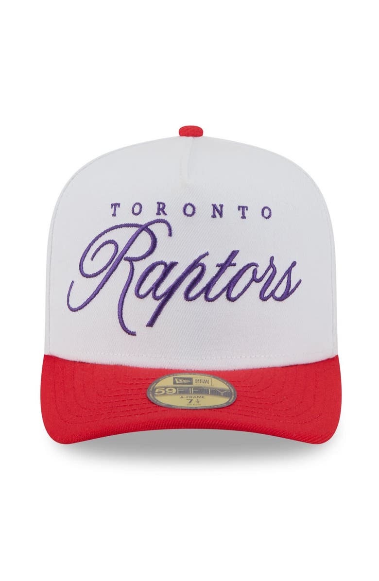 New Era Men's New Era White/Red Toronto Raptors 2025 NBA Draft A-Frame 59FIFTY Fitted Hat, Alternate, color, White