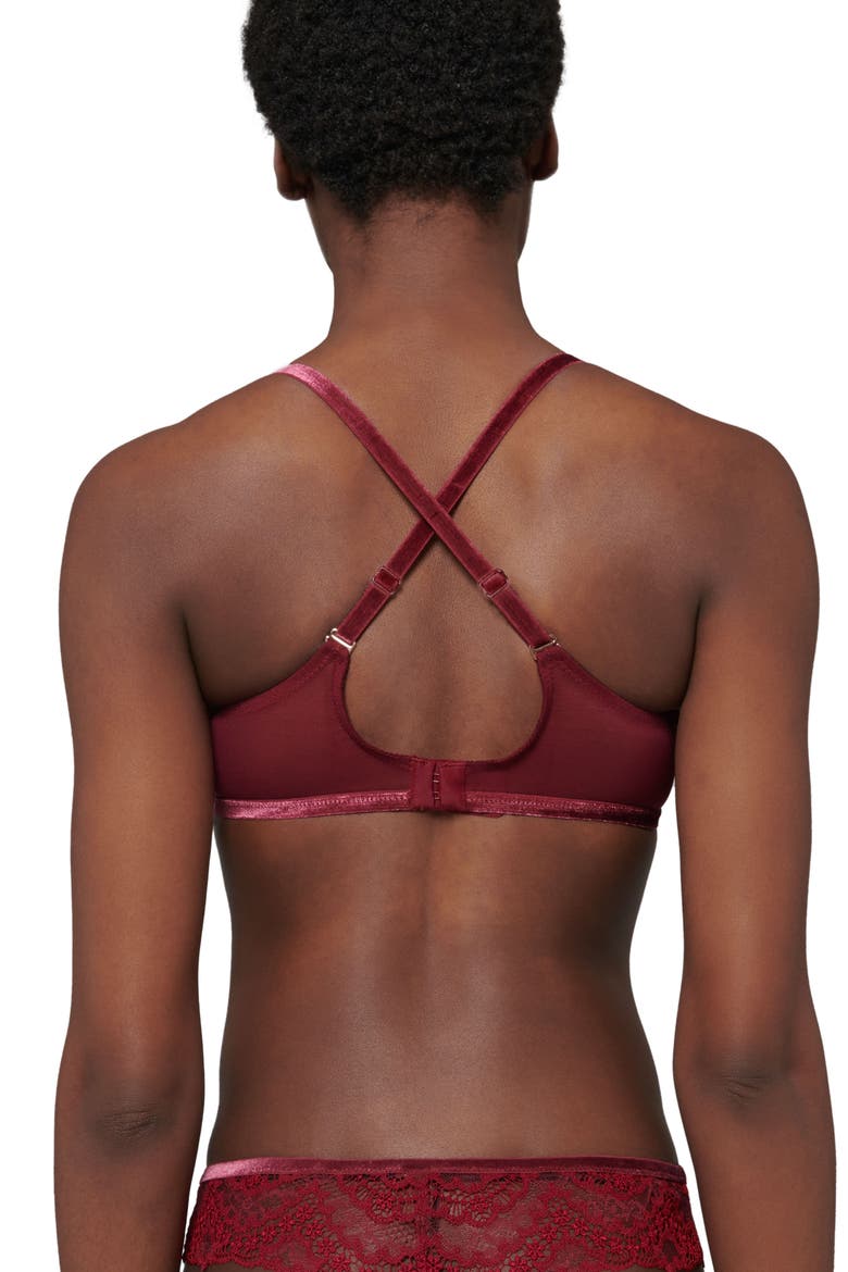 Scenario Sheer Plunge Underwire Bra, Alternate, color, SPINEL RED