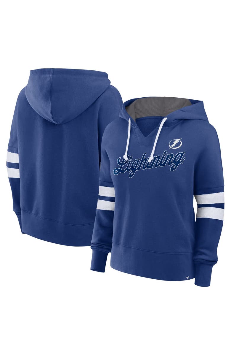 FANATICS Women's Fanatics Blue Tampa Bay Lightning Seize Fleece Pullover Hoodie, Main, color, Blue