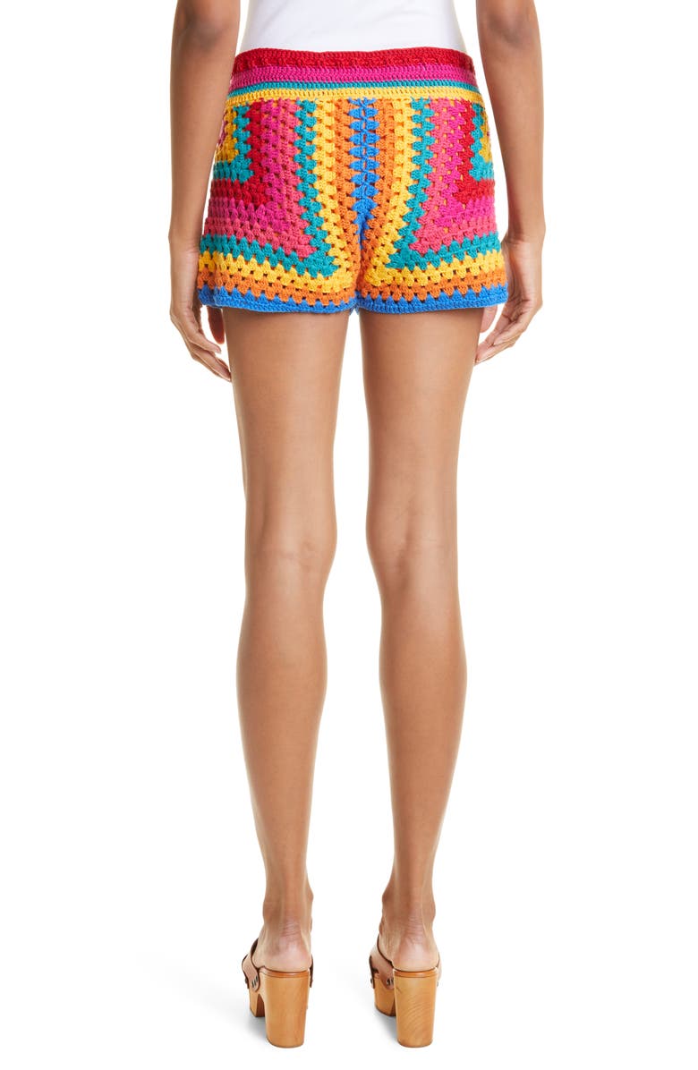 FARM Rio Stripe Crochet Shorts, Alternate, color,
