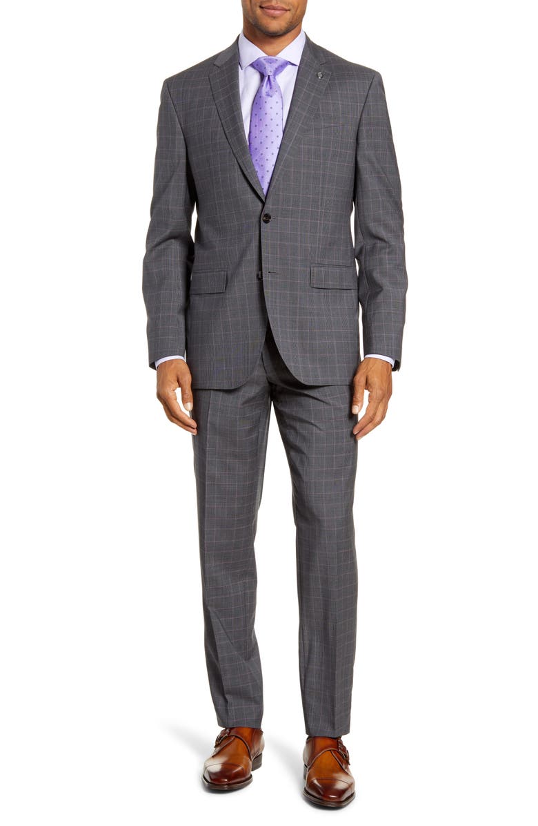 Ted Baker London Jay Trim Fit Plaid Wool Suit, Main, color, 