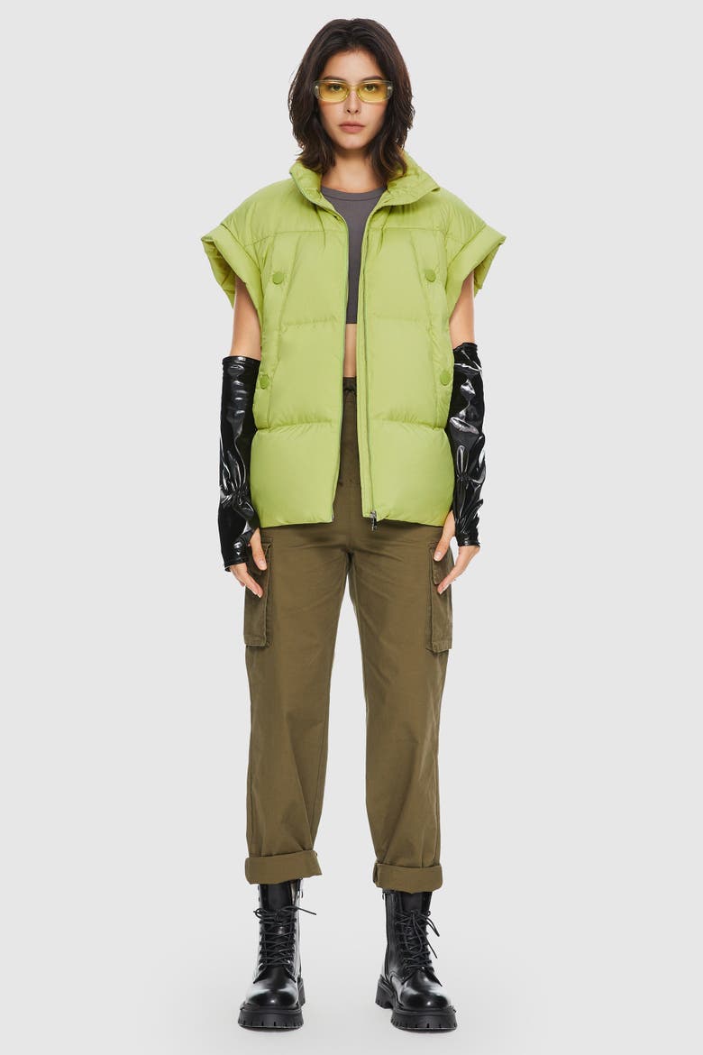Oversized Sleeveless Classic Puffer Vest, Main, color, Light green