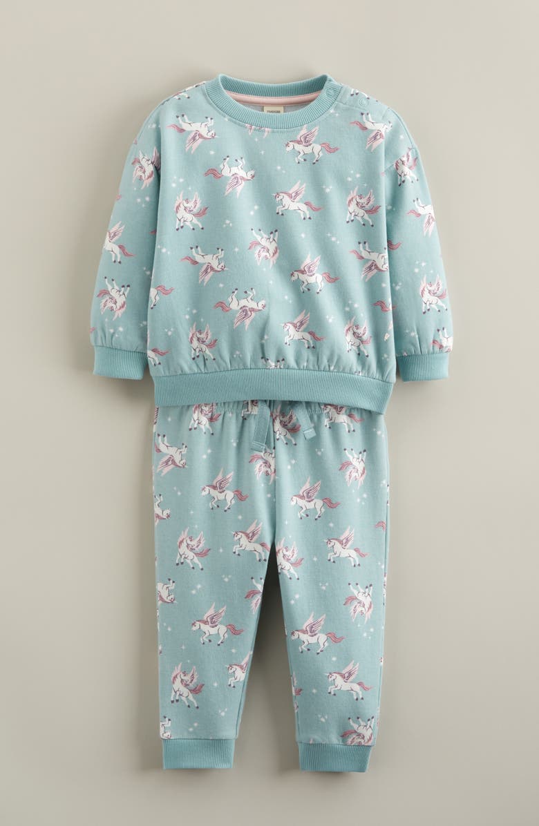 Tucker + Tate Print Fleece Sweatshirt & Joggers Set, Main, color, Teal Aquifer Pegasus Dash