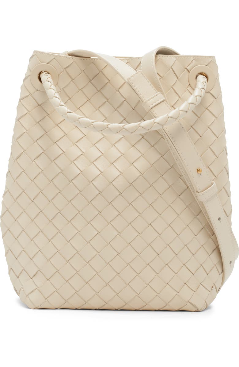 Bottega Veneta Small Andiamo Intrecciato Leather Bucket Bag, Alternate, color, Sea Salt-M B-Sea Sa