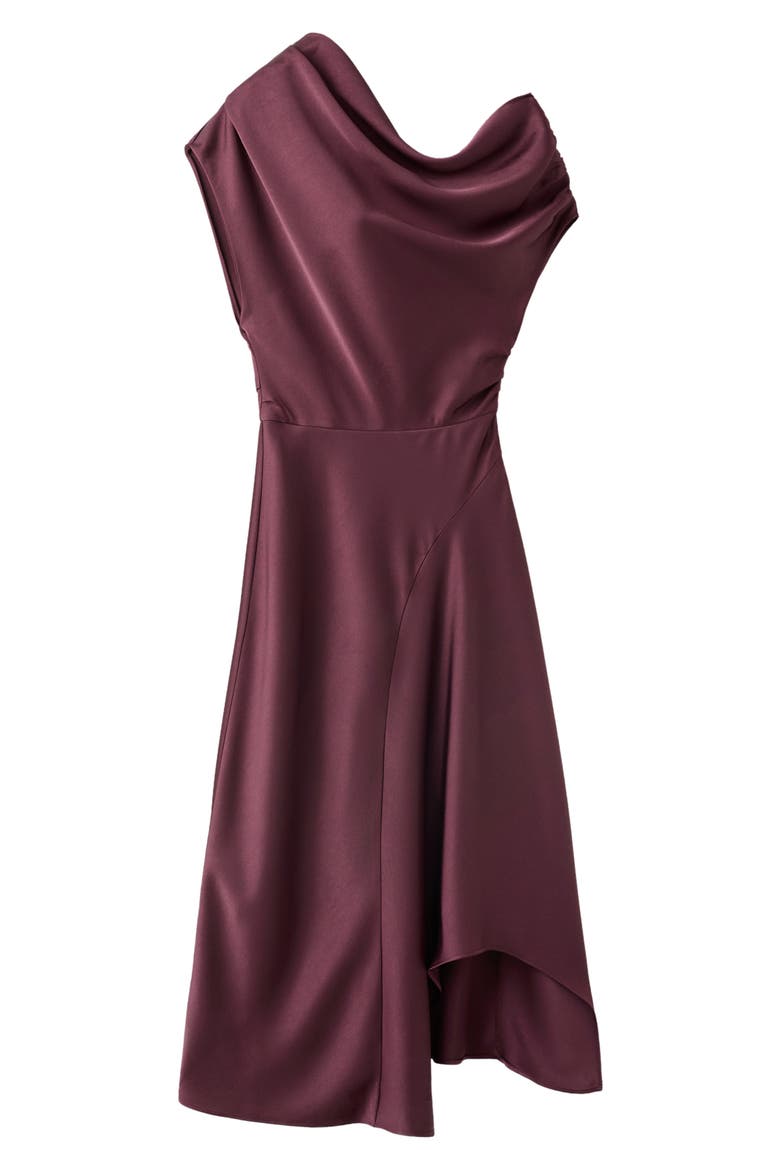 Asymmetrical Satin Dress, Main, color, WINE