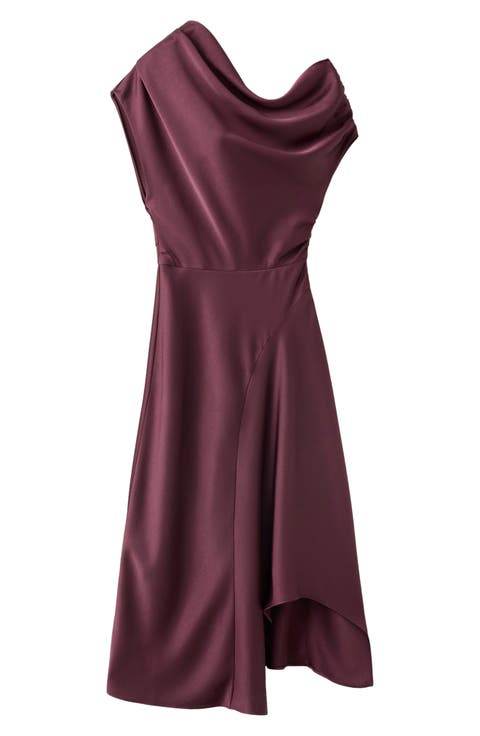 Asymmetrical Satin Dress
