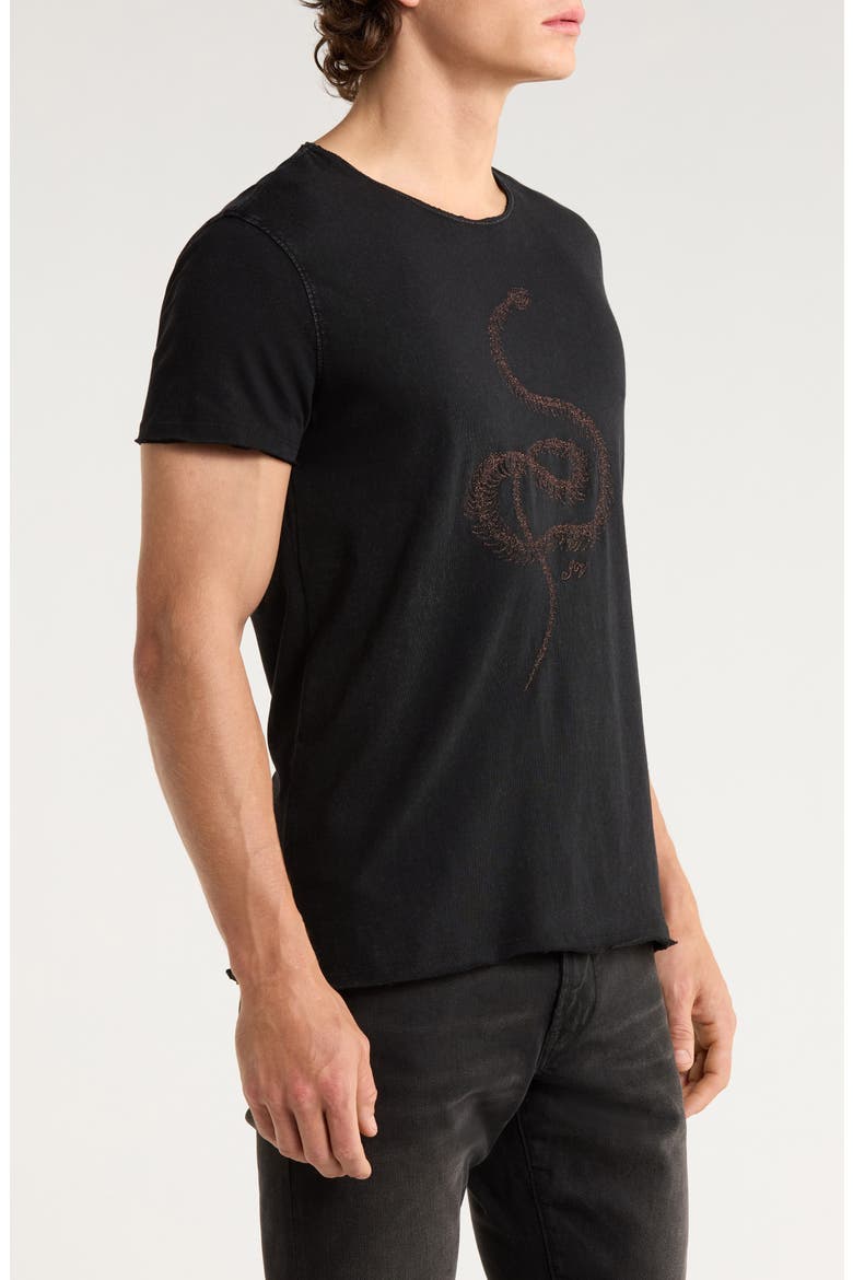 Raw Edge Organic Cotton Graphic T-Shirt, Alternate, color, BLACK