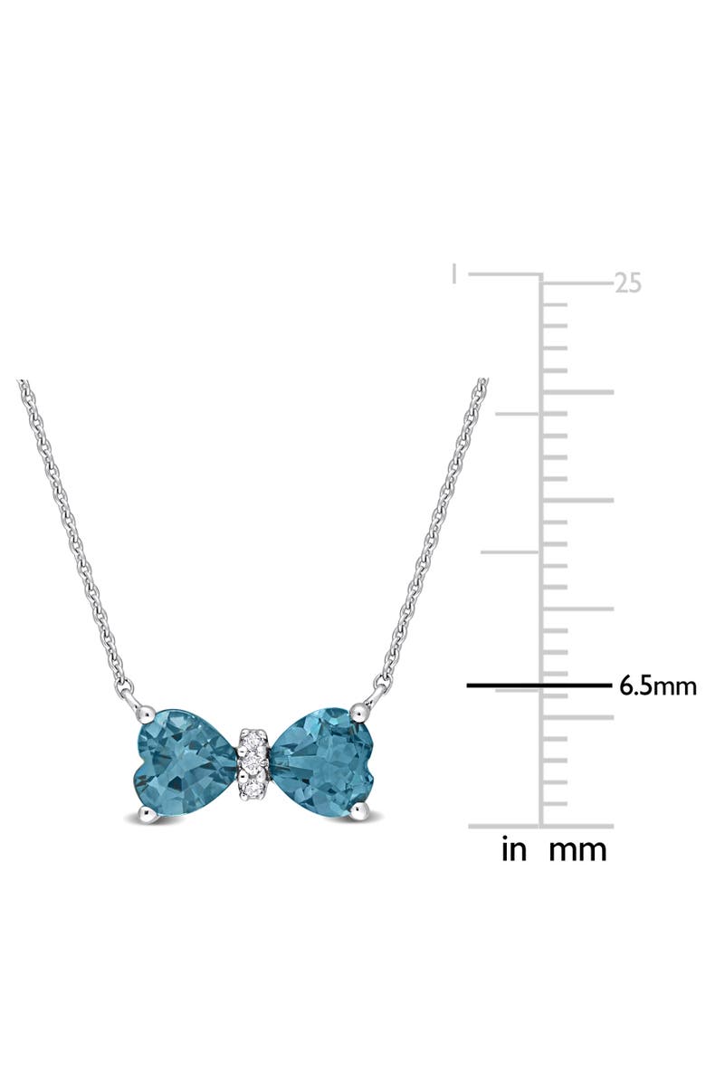 Julianna B. Gemstone & Diamond Bow Necklace 10K, Alternate, color, Blue Topaz/White Gold