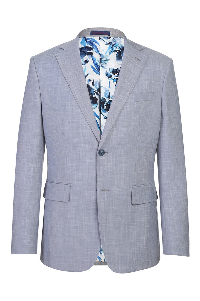 Grey Two-Button Mélange Suit, Alternate, color, LIGHT GREY