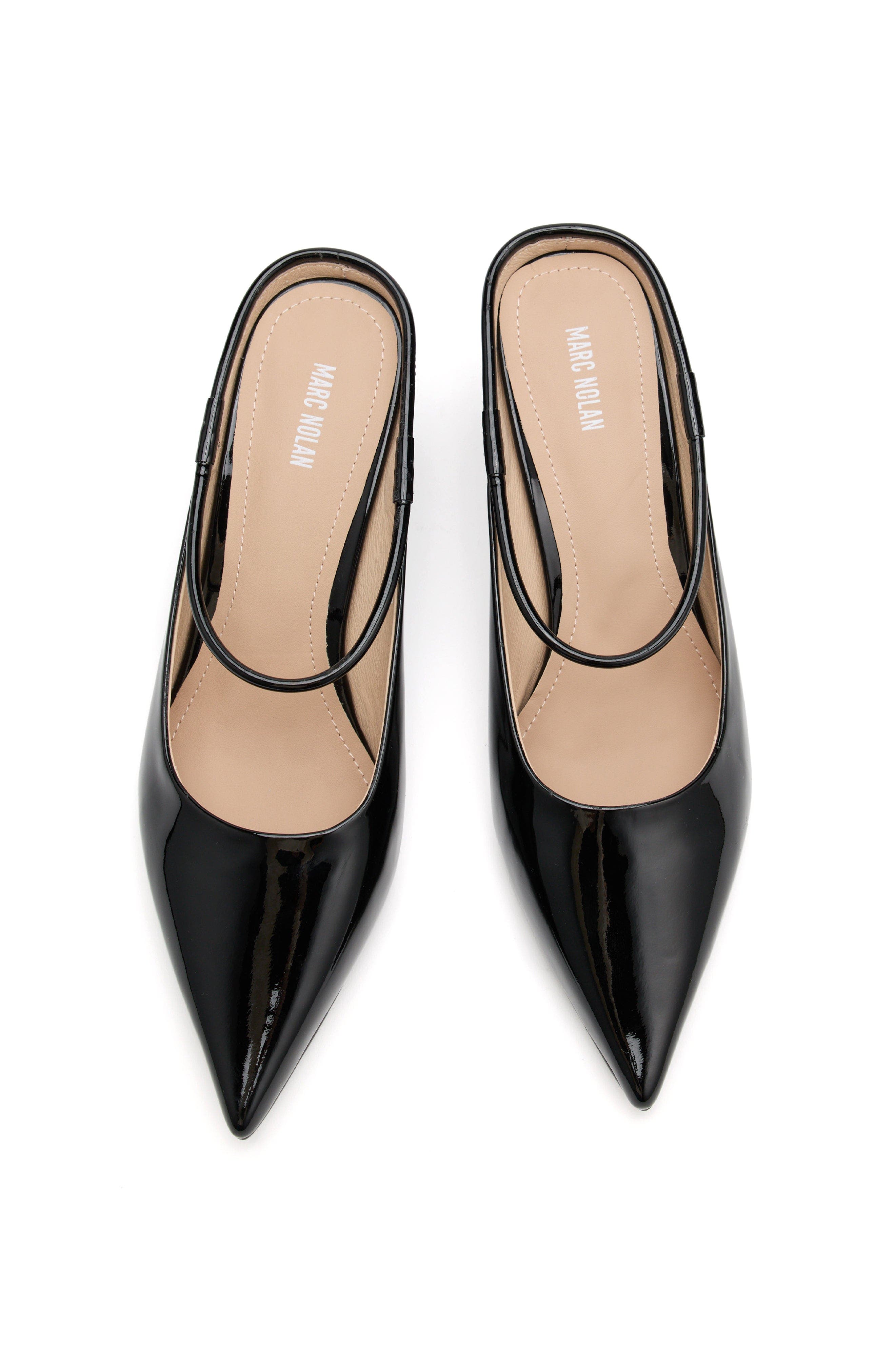 MARC NOLAN Sophia Leather Strap Pumps, Alternate, color, Black Patent