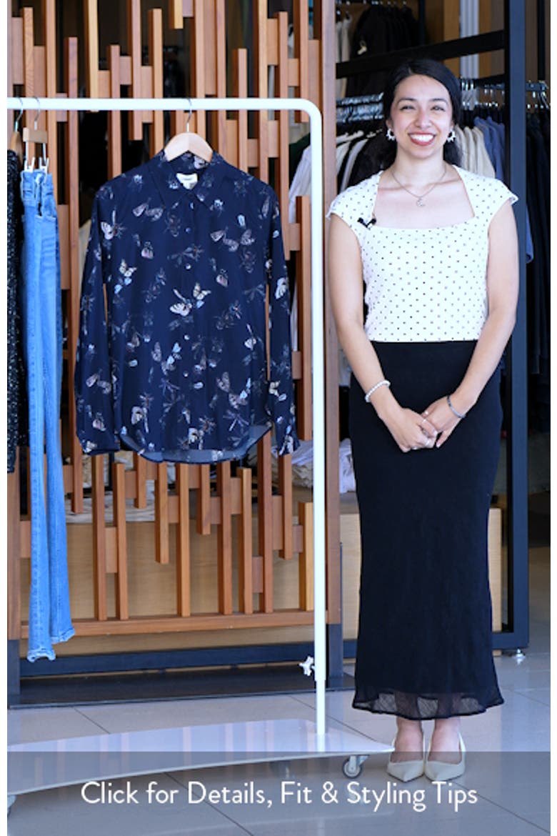 Holly Butterfly Print Button-Up Shirt video