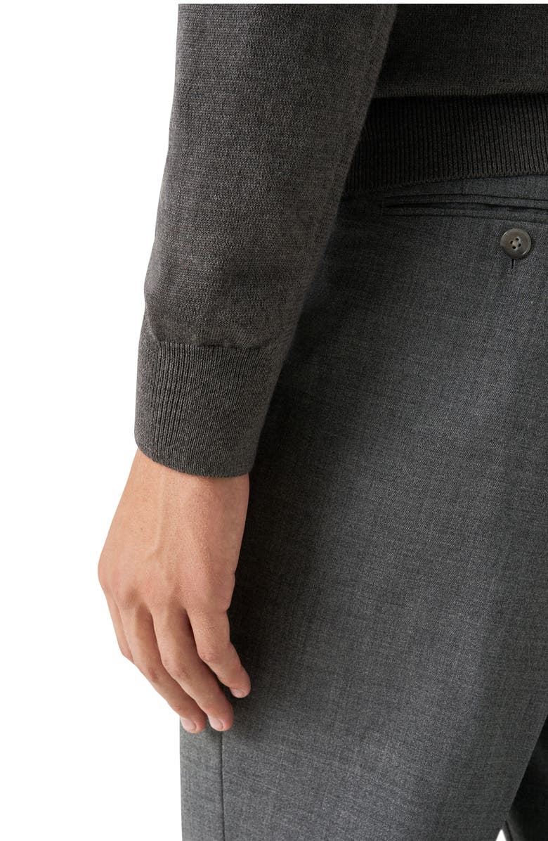 Eton Stand Collar Wool Zip Cardigan, Alternate, color, Dark Grey