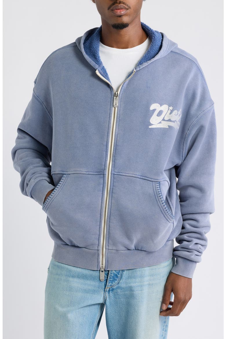 Bolt Full Zip Hoodie, Alternate, color, WASHED BLUE