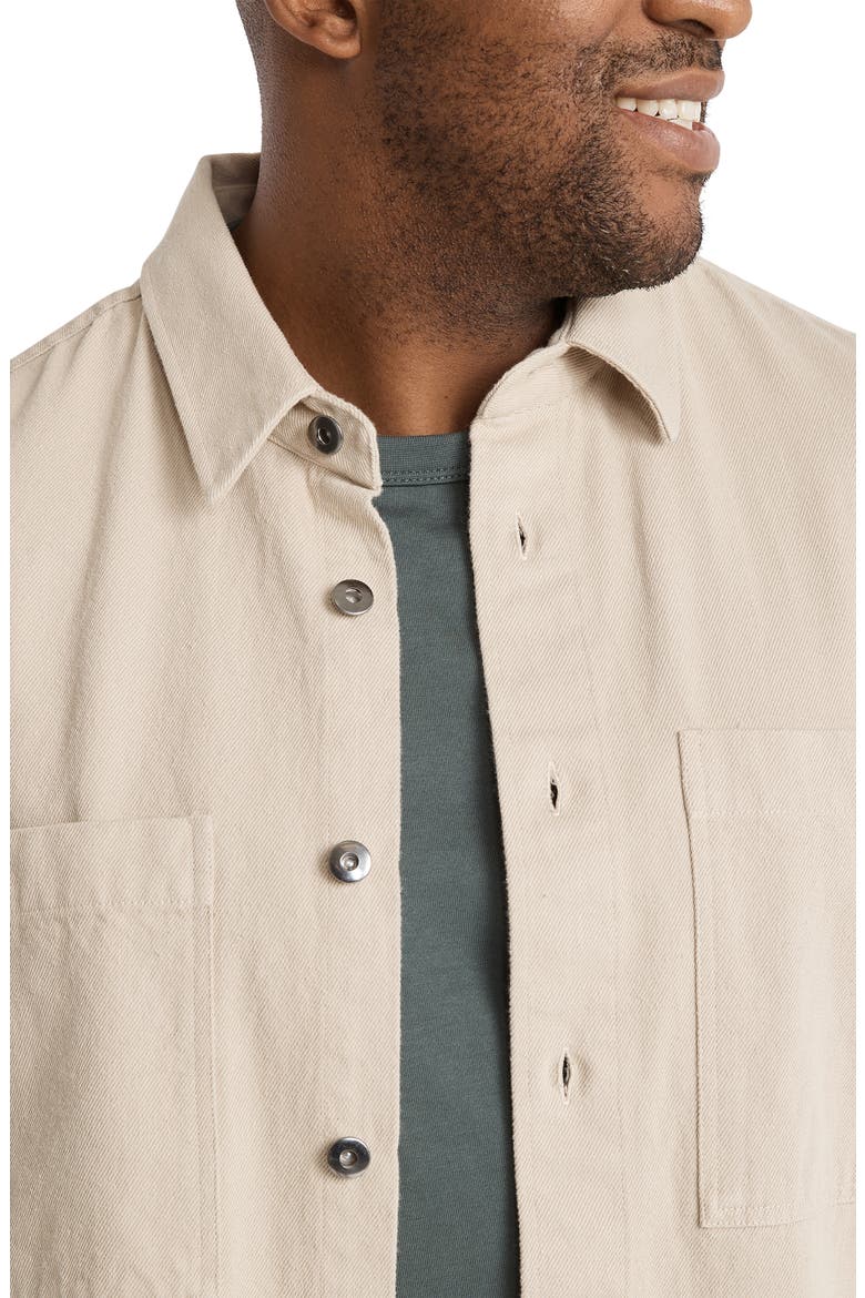 Kendrick Oversize Cotton Twill Overshirt, Alternate, color, STONE