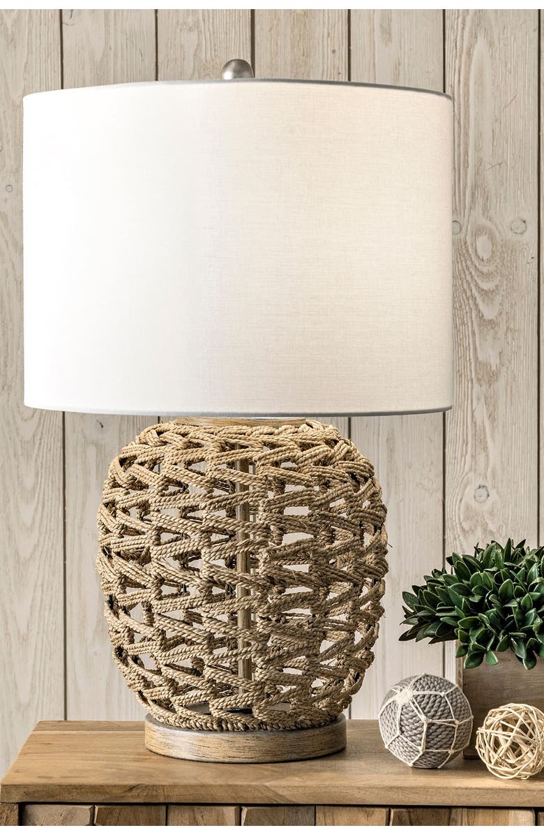 NULOOM Tan Bristol 24" Rattan Table Lamp, Alternate, color, 