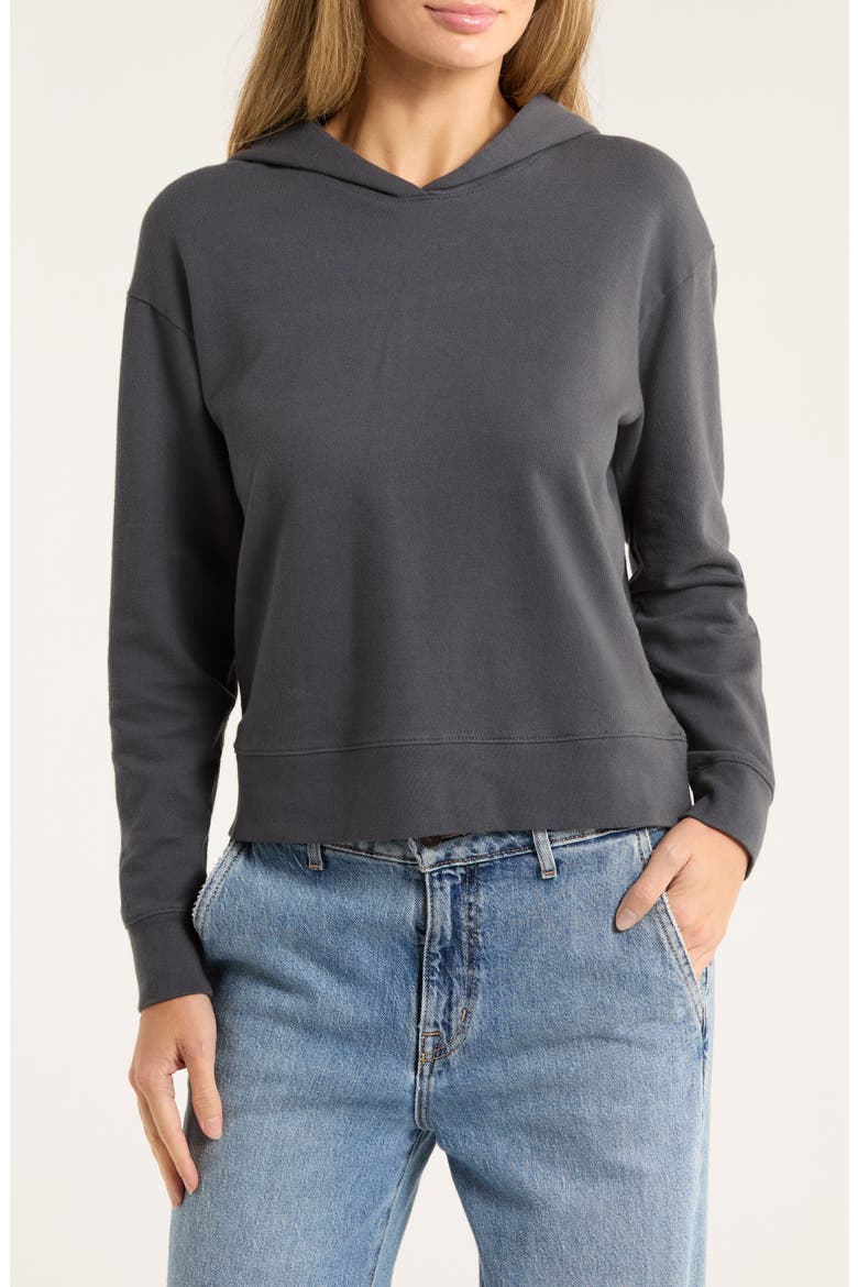 Cotton Pullover Hoodie, Main, color, BLUE NOIR