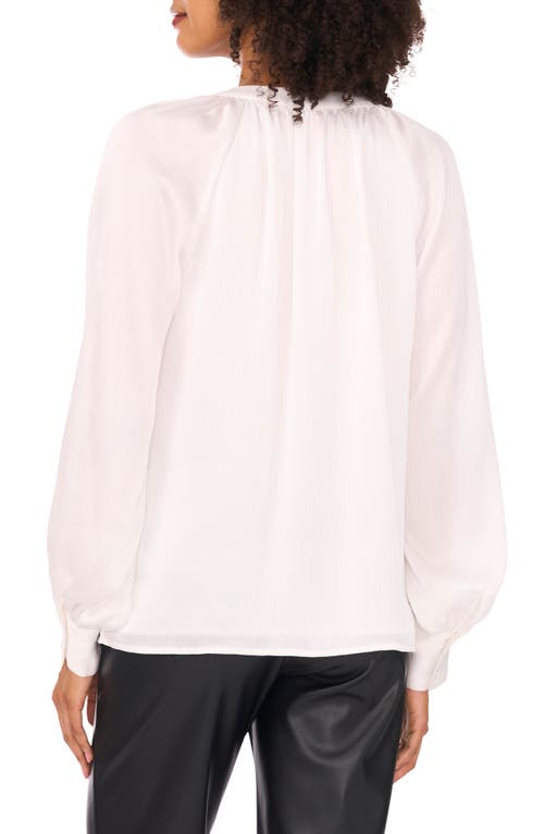 Vince Camuto Textured Satin Top In White