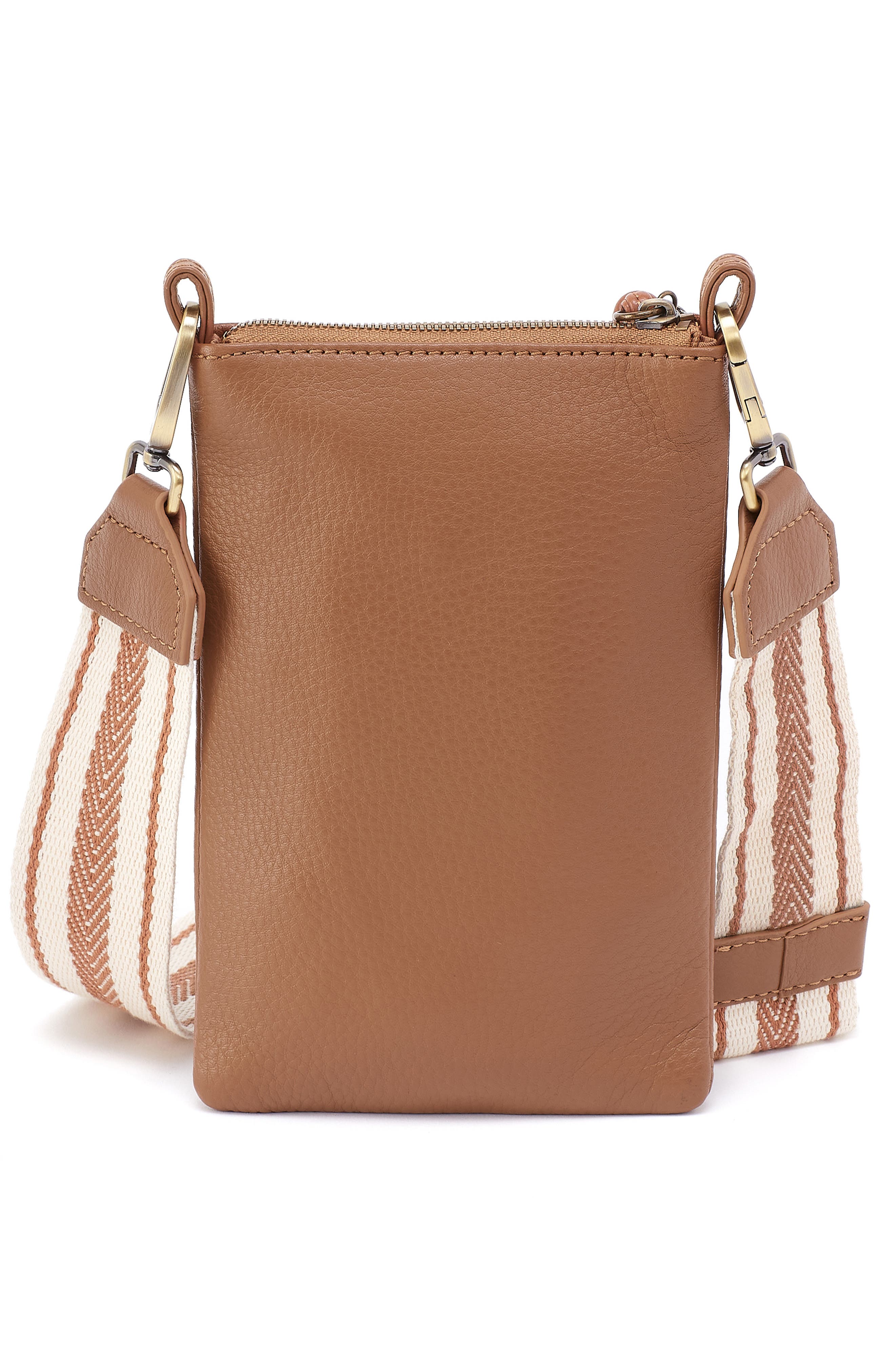HOBO Cass Leather Phone Crossbody Bag, Alternate, color, Brown Sugar