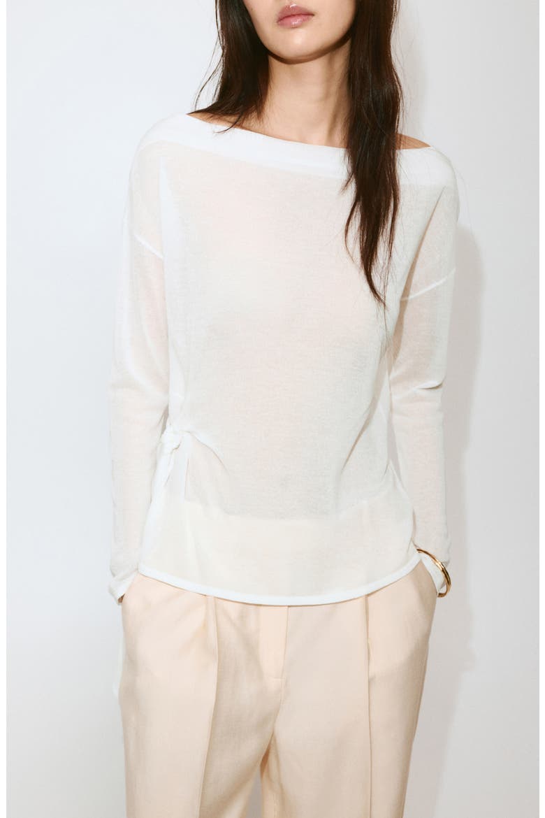 Magnolia Side-Tie Sweater, Main, color, OFF WHITE
