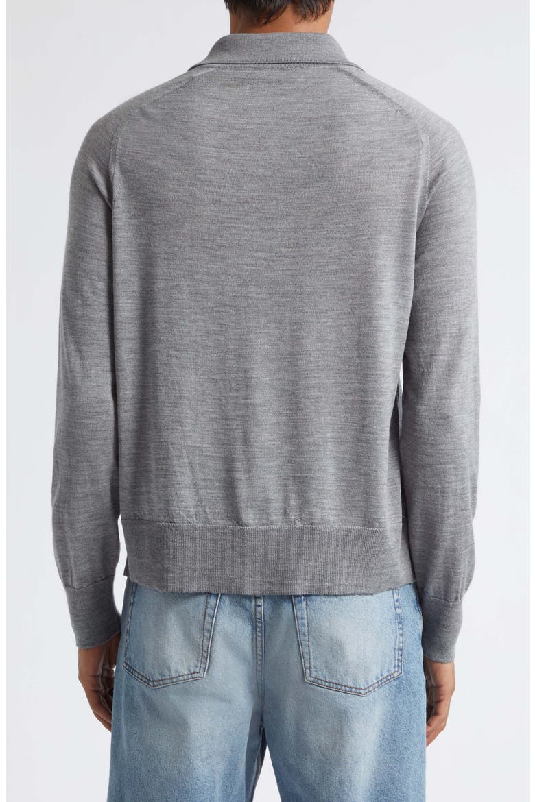 Ami de Coeur Merino Wool Cardigan, Alternate, color, GRIS CHINE/ NOIR