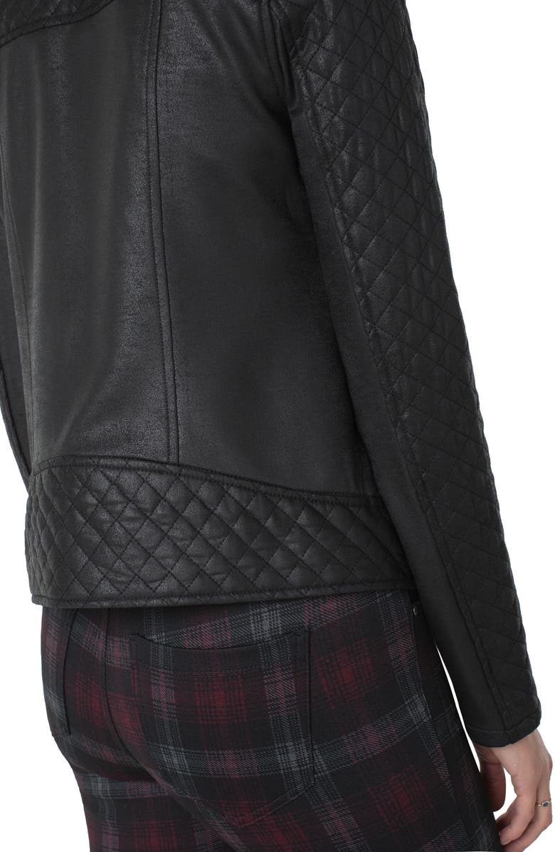 Liverpool Los Angeles Quilted Faux Leather Moto Jacket, Alternate, color,