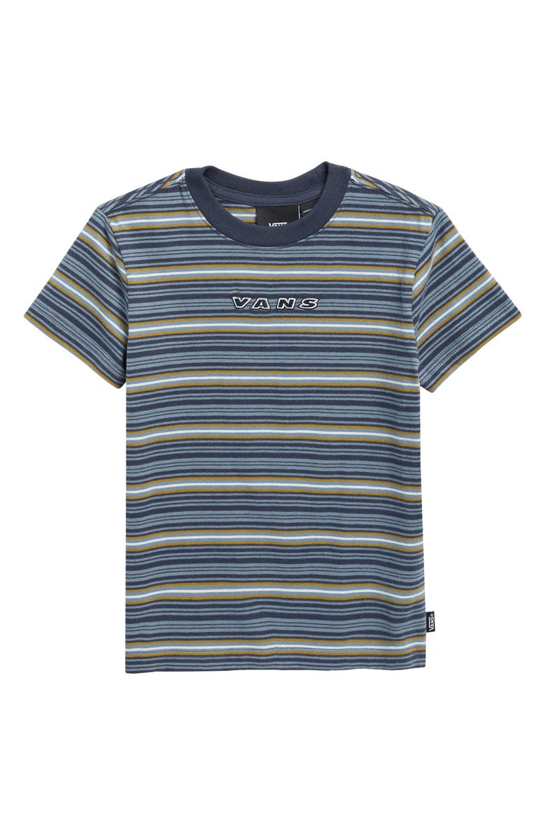 Vans Kids' Cameron Stripe Cotton T-Shirt, Main, color, Stormy Weather/Parisian Night