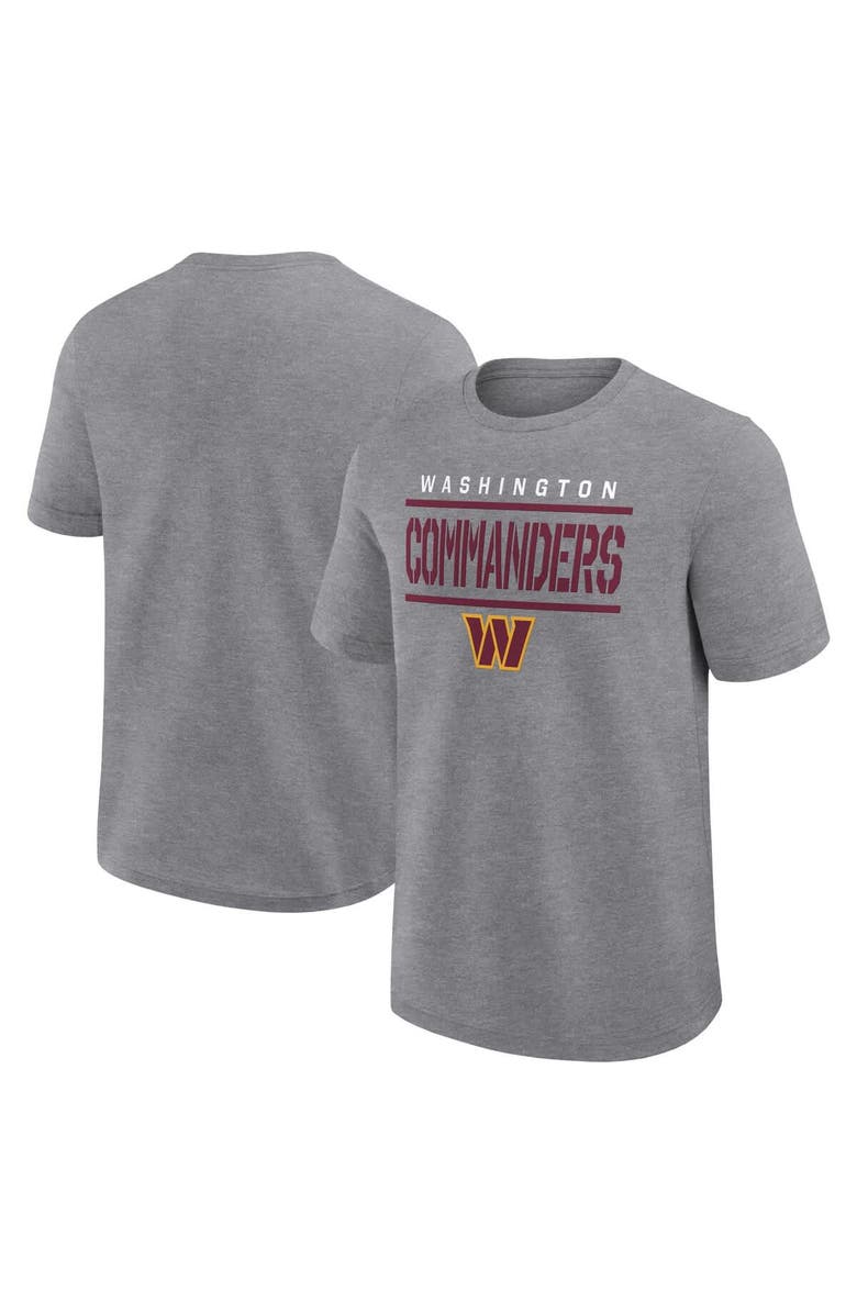 FANATICS Men's Fanatics Heather Gray Washington Commanders Big & Tall Top Notch T-Shirt, Main, color, 