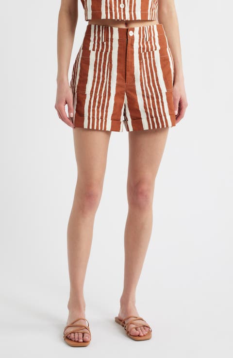 Niko Stripe Cotton & Linen Shorts